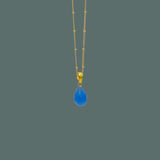 Simple NECKLACE blå chalcedon